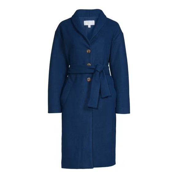Faux Wool Coat – Shawl Collar Over Coat - Picture 1 of 5